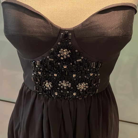 Tibi strapless embellished black chiffon dress sz 4 NWT - Picture 2 of 8